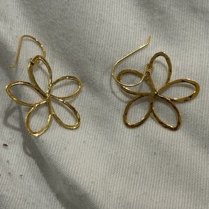 Gold Flower Hoop Earrings